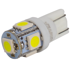 Світлодіоди в габаритні вогні. підсвітку номера та в салон  DriveX T10-265 White 12V 0.7W 35Lm W5W base-10mm C